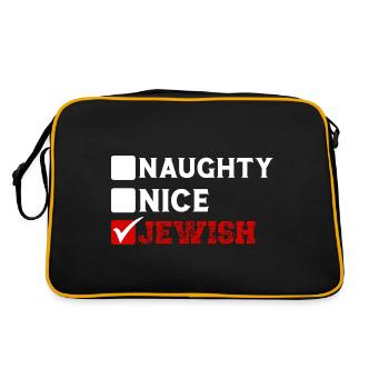 Chanukka Hanukka Hanukkah - Retro Tasche - Schwarz/Gold - Hinten