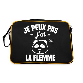 Je Peux Pas J'ai La Flemme - Sac Retro - noir/or - Dos