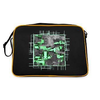 Carte mère stylisée verte - Sac Retro - noir/or - Dos