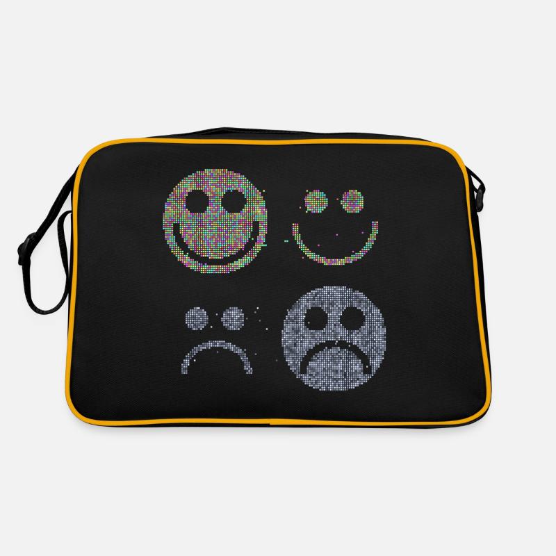 Happy and Sad Stilyzed Faces Retro Bag