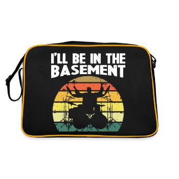 Funny Drummer Art For Men Women Drum Set Drumming - Retro Bag - black/gold - Back