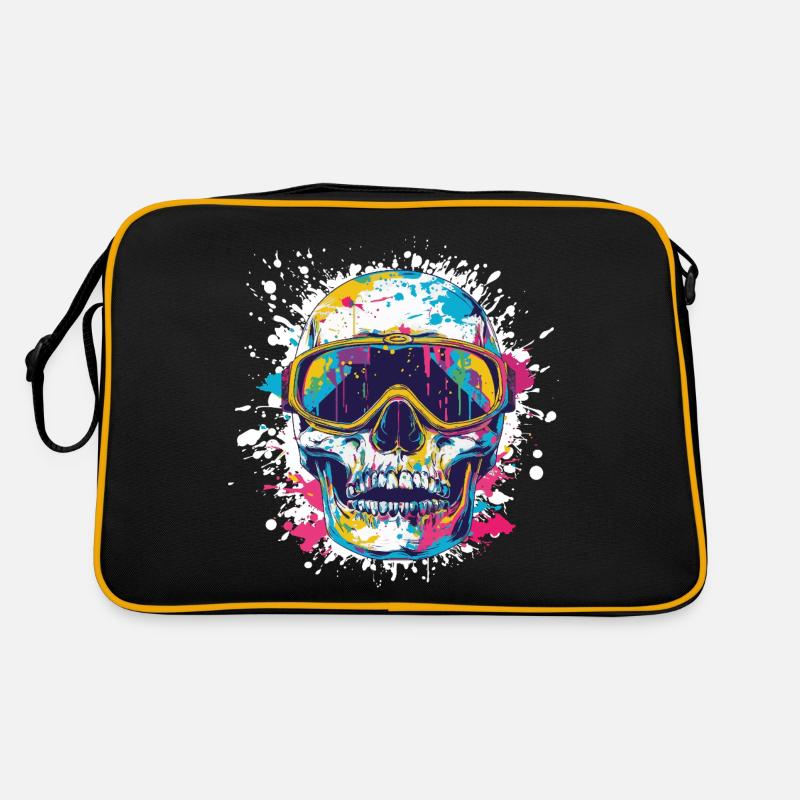 Skull Ski Ski Goggles Retro Bag
