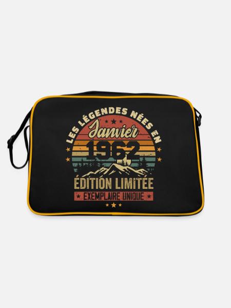 Légendaire depuis Janvier 1962 Vintage Cadeau 1962 - Sac Retro - noir/or - Dos