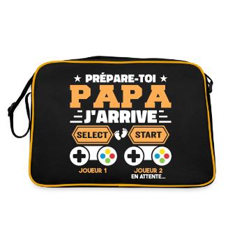 Get Ready Daddy I'm Coming - Pregnancy Announcement - Retro Bag - black/gold - Back
