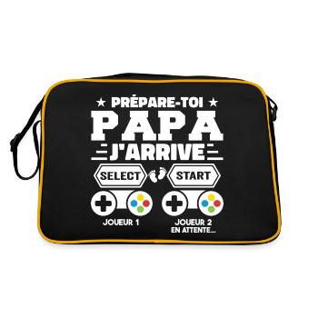 Get Ready Daddy I'm Coming - Pregnancy Announcement - Retro Bag - black/gold - Back