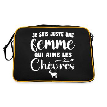 Je Suis Juste Une Femme Qui Aime Les Chèvres - Sac Retro - noir/or - Dos