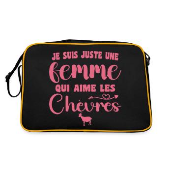 Je Suis Juste Une Femme Qui Aime Les Chèvres - Sac Retro - noir/or - Dos