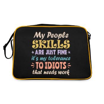 My People Skills Are Just Fine - Retro Bag - black/gold - Back