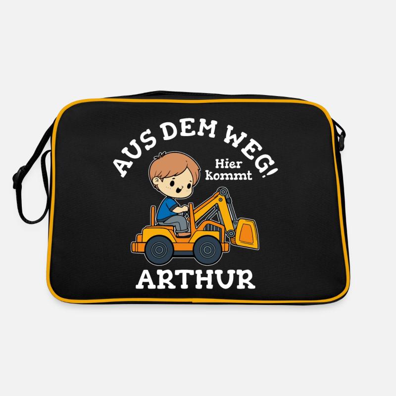 Arthur Vorname Bagger - Retro Tasche - Schwarz/Gold