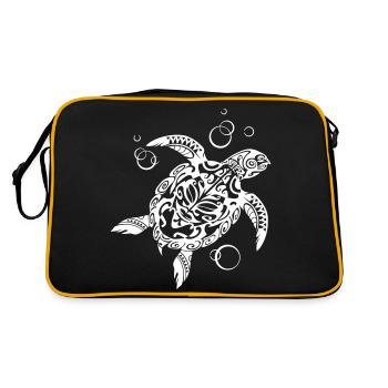 Tortue vigilante - Sac Retro - noir/or - Dos