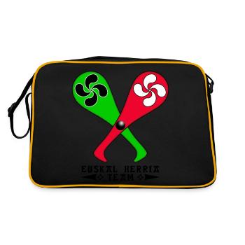 Euskal Pilotari Design - Retro Tasche - Schwarz/Gold - Hinten