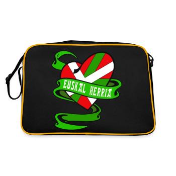 basque heart ikurrina - Sac Retro - noir/or - Dos