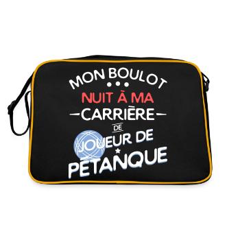 Humour - joueur de pétanque - Sac Retro - noir/or - Dos