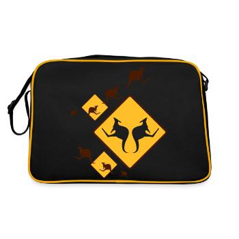 KANGAROO FUN - Retro Bag - black/gold - Back