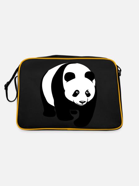 panda géant ours en peluche teddy - Sac Retro - noir/or - Dos