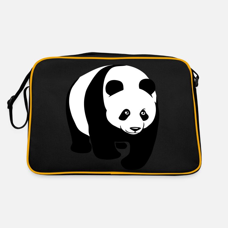 panda géant ours en peluche teddy - Sac Retro - noir/or