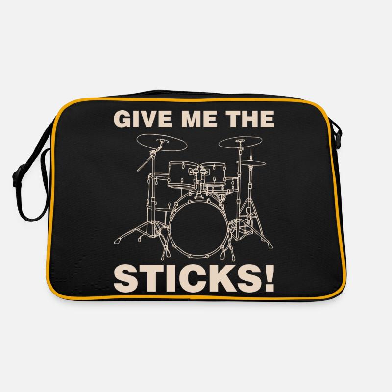 Give me the Drumsticks - Retro Tasche - Schwarz/Gold