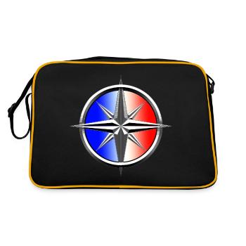rose des vents bleu blanc rouge - Sac Retro - noir/or - Dos