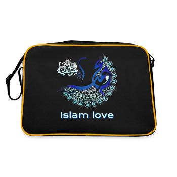 ISLAM LIEBE - Retro Tasche - Schwarz/Gold - Hinten