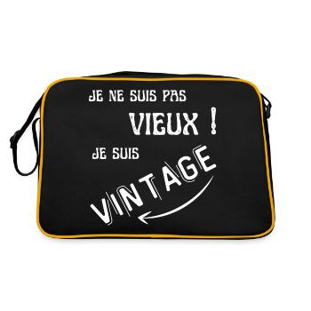 je ne suis pas vieux je suis vintage cadeau homme - Sac Retro - noir/or - Dos
