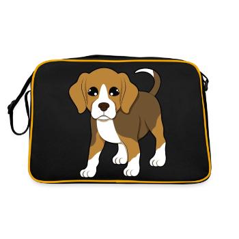 Beagle - Retro Tasche - Schwarz/Gold - Hinten