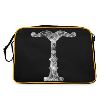 Wikinger-Symbol "Irminsul" - Retro Tasche - Schwarz/Gold - Hinten