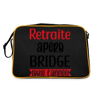 Retraite apéro bridge cadeau femme retraité cartes - Sac Retro - noir/or - Dos