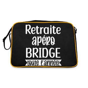 Retraite apéro bridge cadeau femme retraité cartes - Sac Retro - noir/or - Dos
