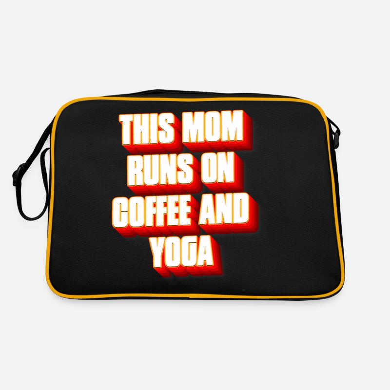 Diese Mutter läuft auf Kaffee und Yoga Retro Tasche