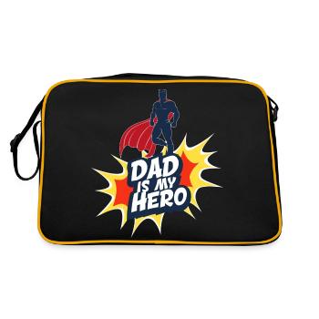 Papa ist mein Held - Retro Tasche - Schwarz/Gold - Hinten
