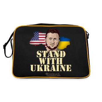 Ukraine USA Stand avec l’Ukraine - Sac Retro - noir/or - Dos