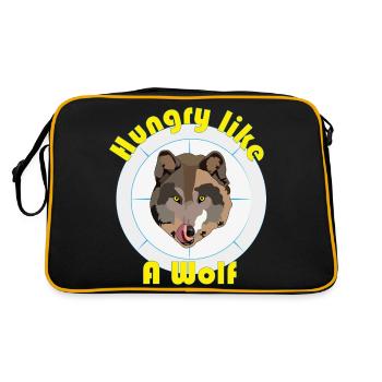Hungry as a wolf - Retro Bag - black/gold - Back
