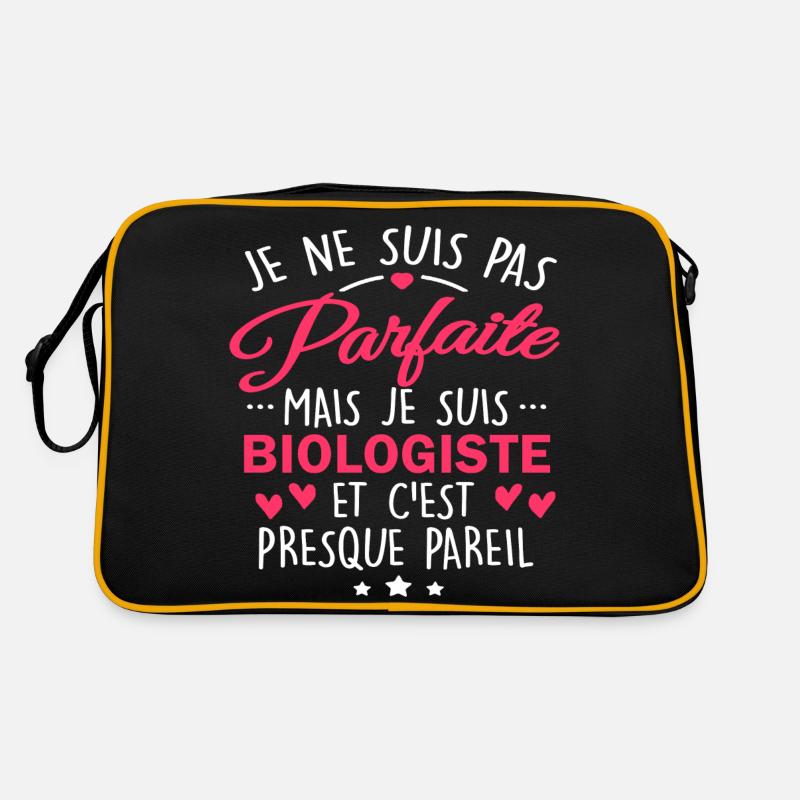Pas parfaite mais biologiste - Sac Retro - noir/or