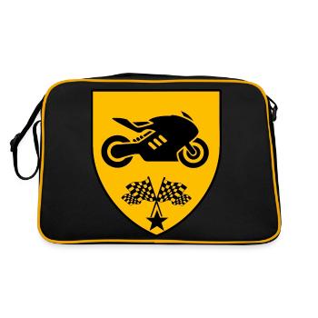 Motorrad - Retro Tasche - Schwarz/Gold - Hinten