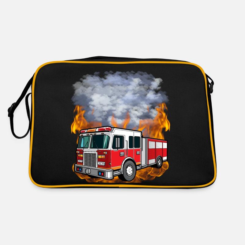Fire brigade - Fire engine against flames and smoke Retro Bag