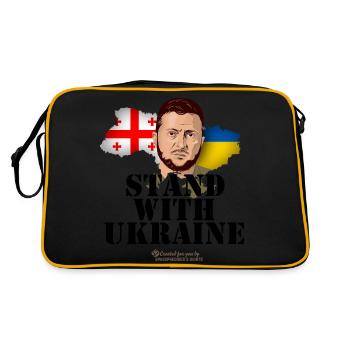 Georgia Stand with Ukraine Zelenskyi - Retro Bag - black/gold - Back