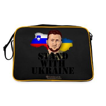 Slovenia Ukraine Zelenskyi - Retro Bag - black/gold - Back