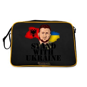 Ukraine Albania Stand with Ukraine - Retro Bag - black/gold - Back