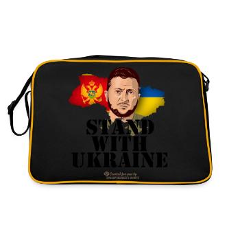 Montenegro Ukraine T-Shirt - Retro Bag - black/gold - Back