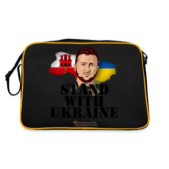 Gibraltar Ukraine - Retro Tasche - Schwarz/Gold - Hinten