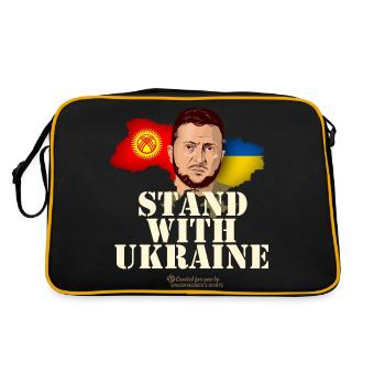 Ukraine Kirghizistan Stand avec l’Ukraine - Sac Retro - noir/or - Dos