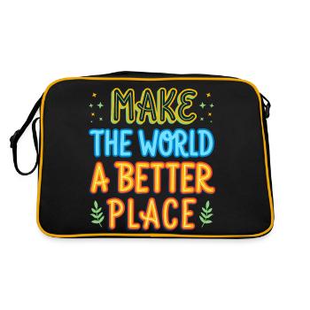 Making the world a better place gift idea - Retro Bag - black/gold - Back