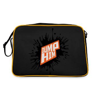 dump him Zitat Logo - Retro Tasche - Schwarz/Gold - Hinten