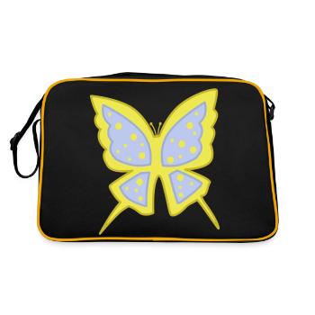 Blue-yellow light papillion - Retro Bag - black/gold - Back