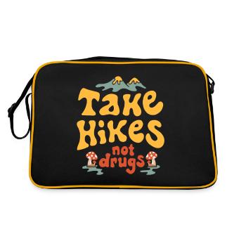 Take A Hikes Not Drugs - hike drug - Retro Tasche - Schwarz/Gold - Hinten