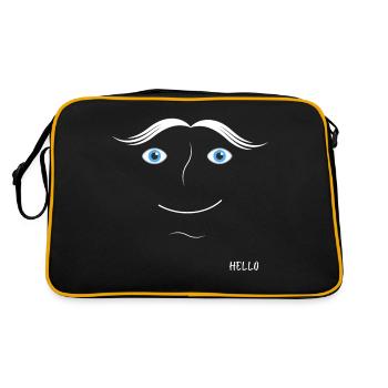 Visage design good vibes hello - Sac Retro - noir/or - Dos