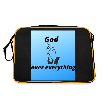 Gott über alles - Retro Tasche - Schwarz/Gold - Hinten