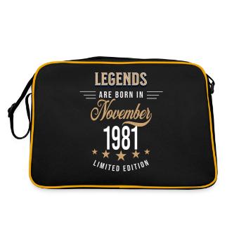 Legends are born in November 1981 - Sac Retro - noir/or - Dos