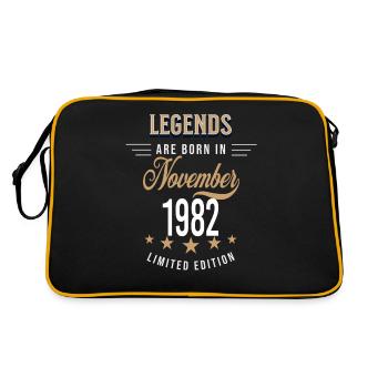 Legenden werden im November 1982 geboren - Retro Tasche - Schwarz/Gold - Hinten