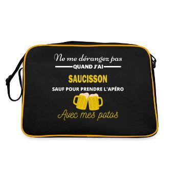 Ne me dérangez pas QUAND J'ai l'apéro saucisson - Sac Retro - noir/or - Dos